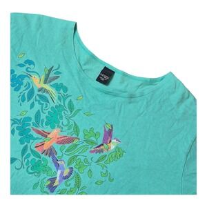 Sabaku Women's L Windblown Hummingbird Graphic Shirt 3/4 Sleeve Made in USA